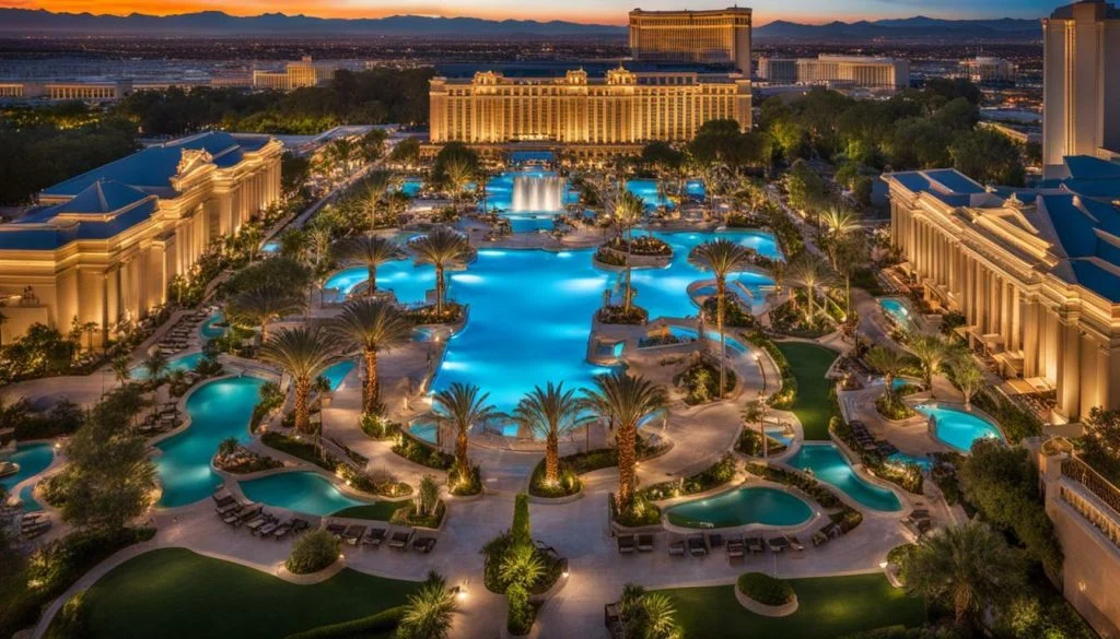 Caesars Palace's Oasis of the Gods swimming pools