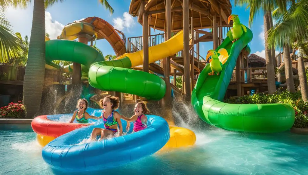 Family enjoying Parrot Cove Indoor Waterpark(things to do in garden city ks)