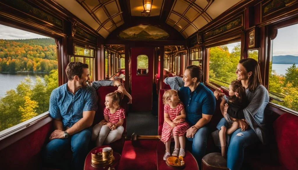 family enjoying a scenic train ride